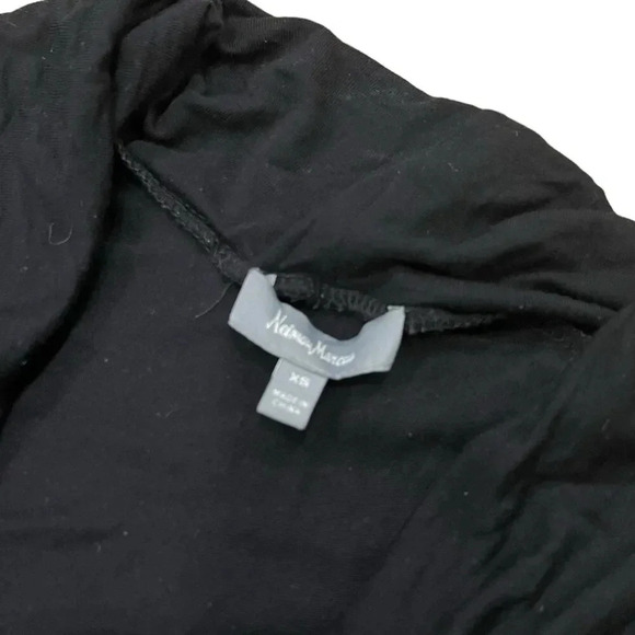 Neiman Marcus Black Tiered Jersey Cowl Neck Viscose Dress XS - Picture 3 of 4